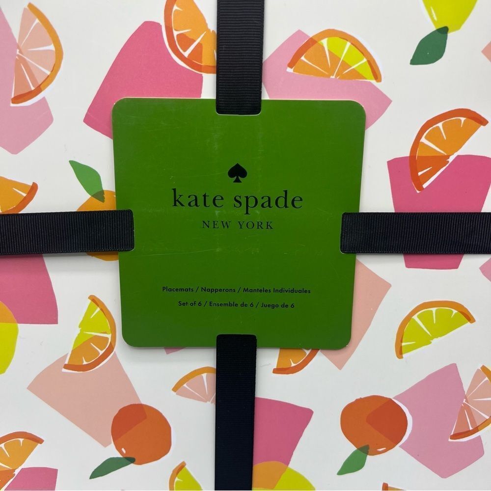 Kate Spade New York Set of 6 Summer Citrus Fruit Easy Care Placemats - Picture 2 of 4